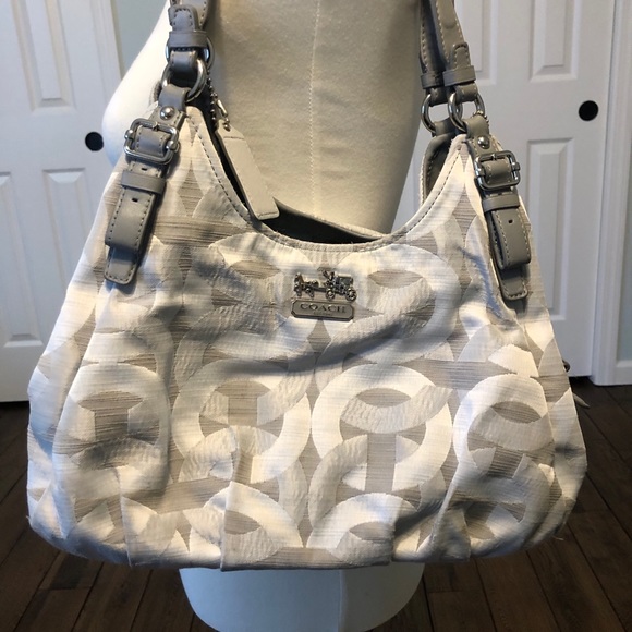 Coach Handbags - Coach Purse multiple compartment silver/grey color